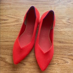 Rothy’s pointy toe Red flats